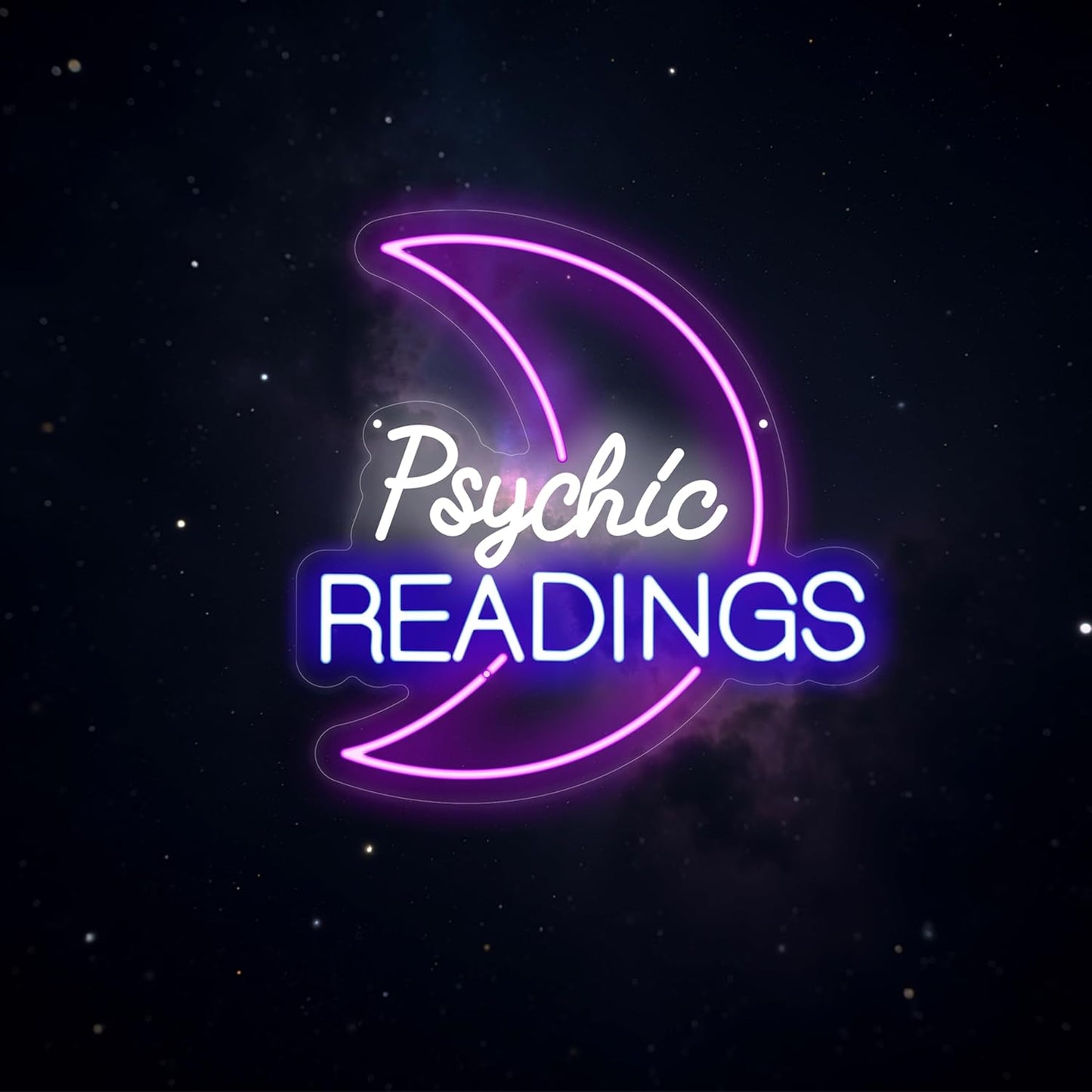 Psychic Moon Tarot Cards Neon Sign, Psychic Reading Led Light, Moon Star Shop Decor, Gothic Lover Gift, Dark Gothic Wall Art, Fortune Teller Sign for Psychic Tarot Room Wall Decor Tarot Reader Gifts