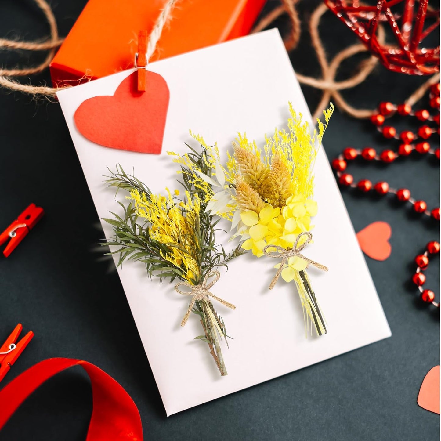 10/12/24/36 Pack Mini Dried Flowers for Vase Wedding Fall Various Mini Bouquet Dried Small Natural Flowers Bulk for Crafts DIY Decor (10, Yellow)