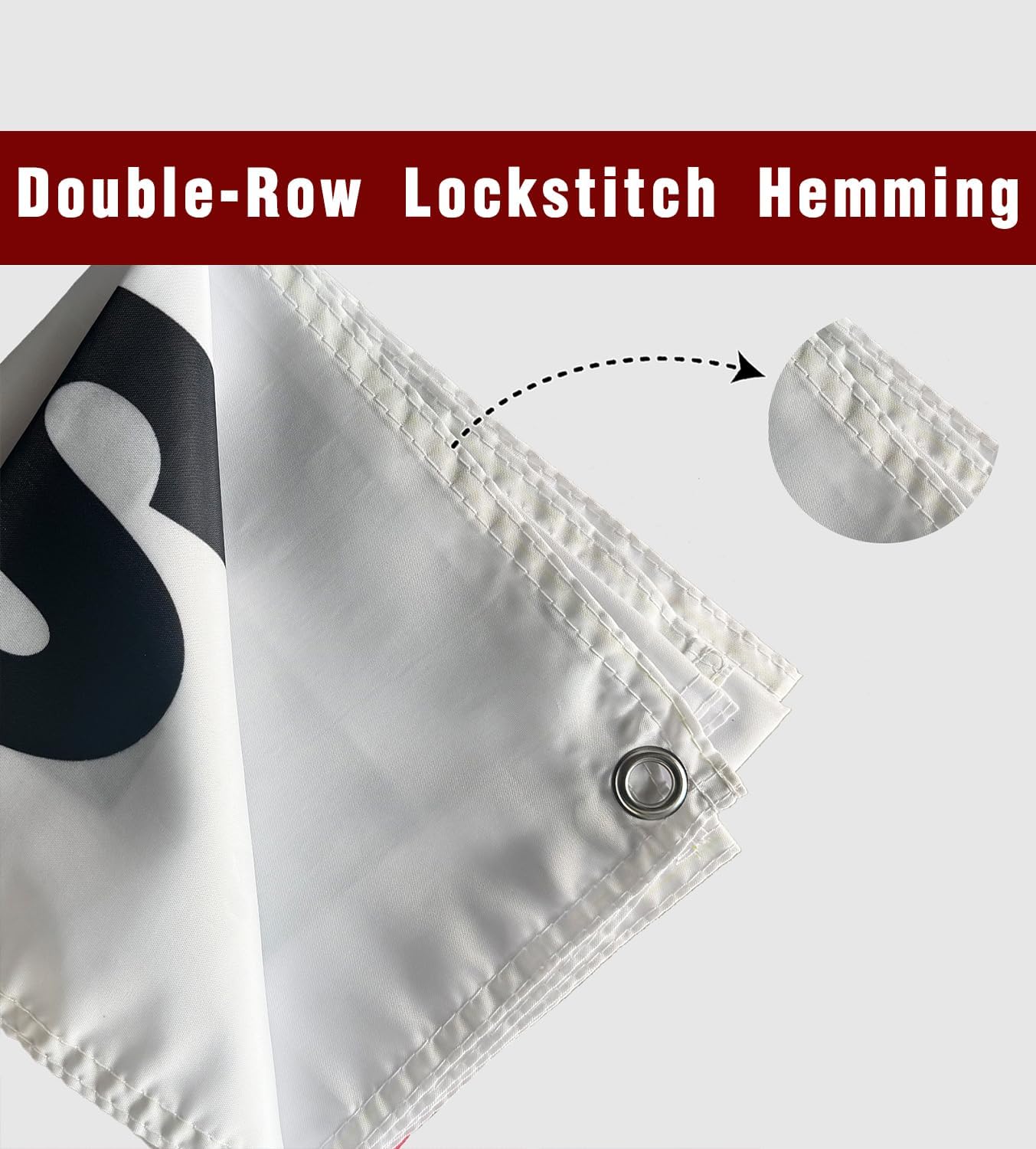 Just Married Flag Banner Outdoor Indoor Decoration Flag 24x72inch Single Stitched Polyester with Brass Grommets (White)