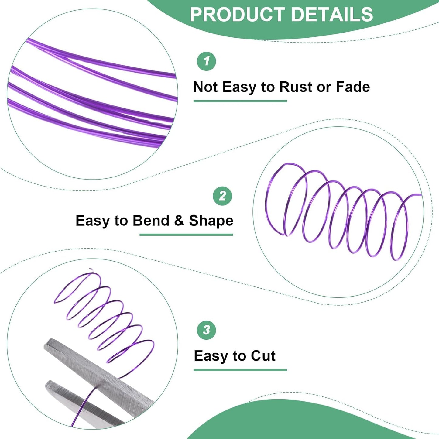 2-Rolls 0.2mm Jewelry Wire, 32 Gauge 328FT Craft Wire Copper Beading Wire for Jewelry Making/Planting/Weaving/DIY Crafting, Soft Metal Wires [100M, Purple]