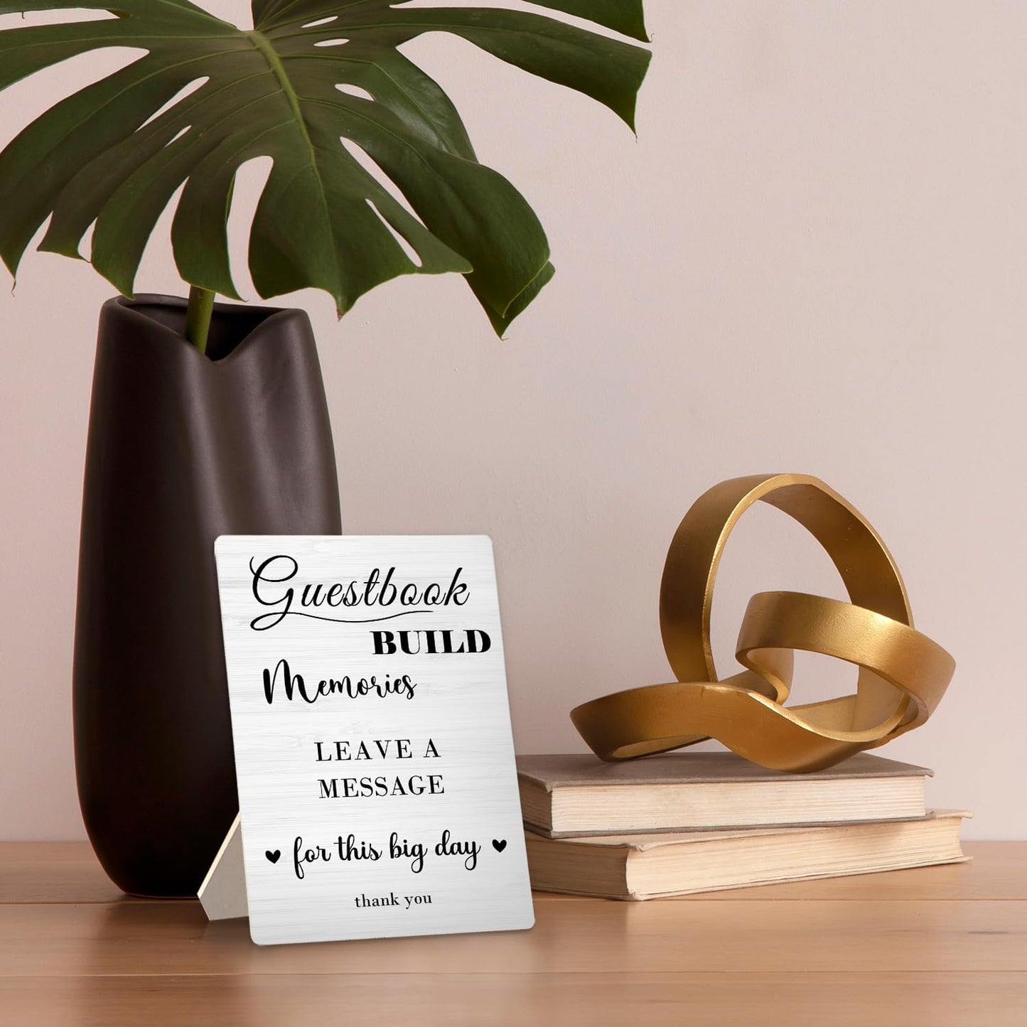 Guestbook Sign, Wedding Guestbook Wooden Sign Stand 5x7inch, Message Guest Book Wedding Sign Stand, Wedding Signs for Reception, Wedding Table Decorations, Wedding Table Sign