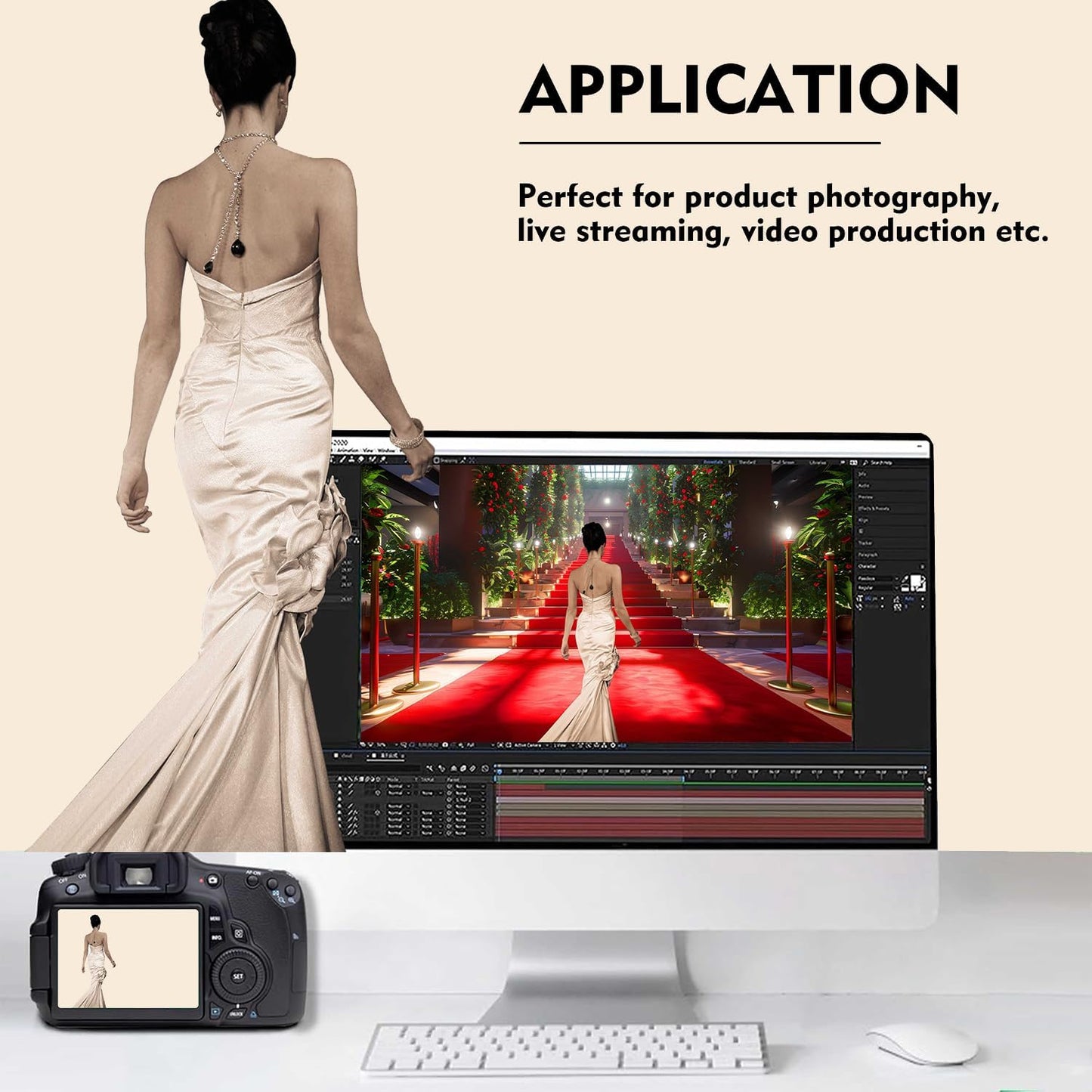 Cream Photography Backdrop for Photoshoot, Photo Backdrop Curtain, Perfect Cream Backdrops for Party Portrait Photoshoots Video Studio 6FTx9FT