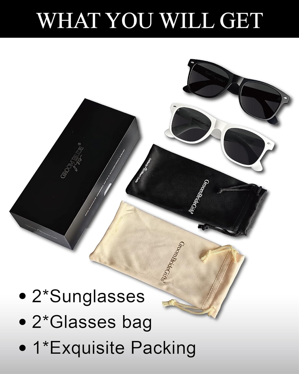 Bride and Groom Polarized Sunglasses for Wedding – UV400 Protection, Lightweight & Stylish Couple Sunglasses