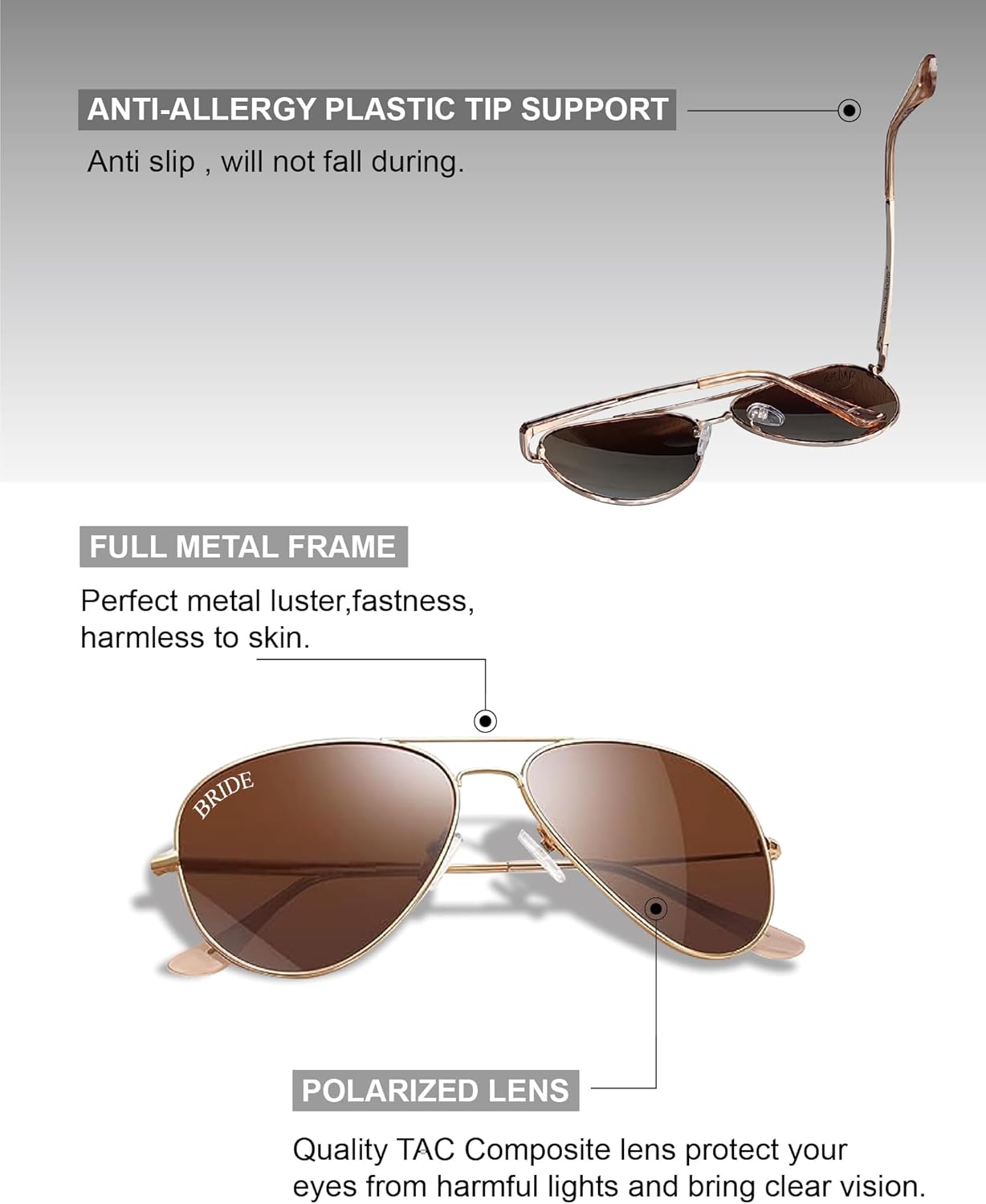 Bride and Groom Polarized Sunglasses for Wedding – UV400 Protection, Lightweight & Stylish Couple Sunglasses