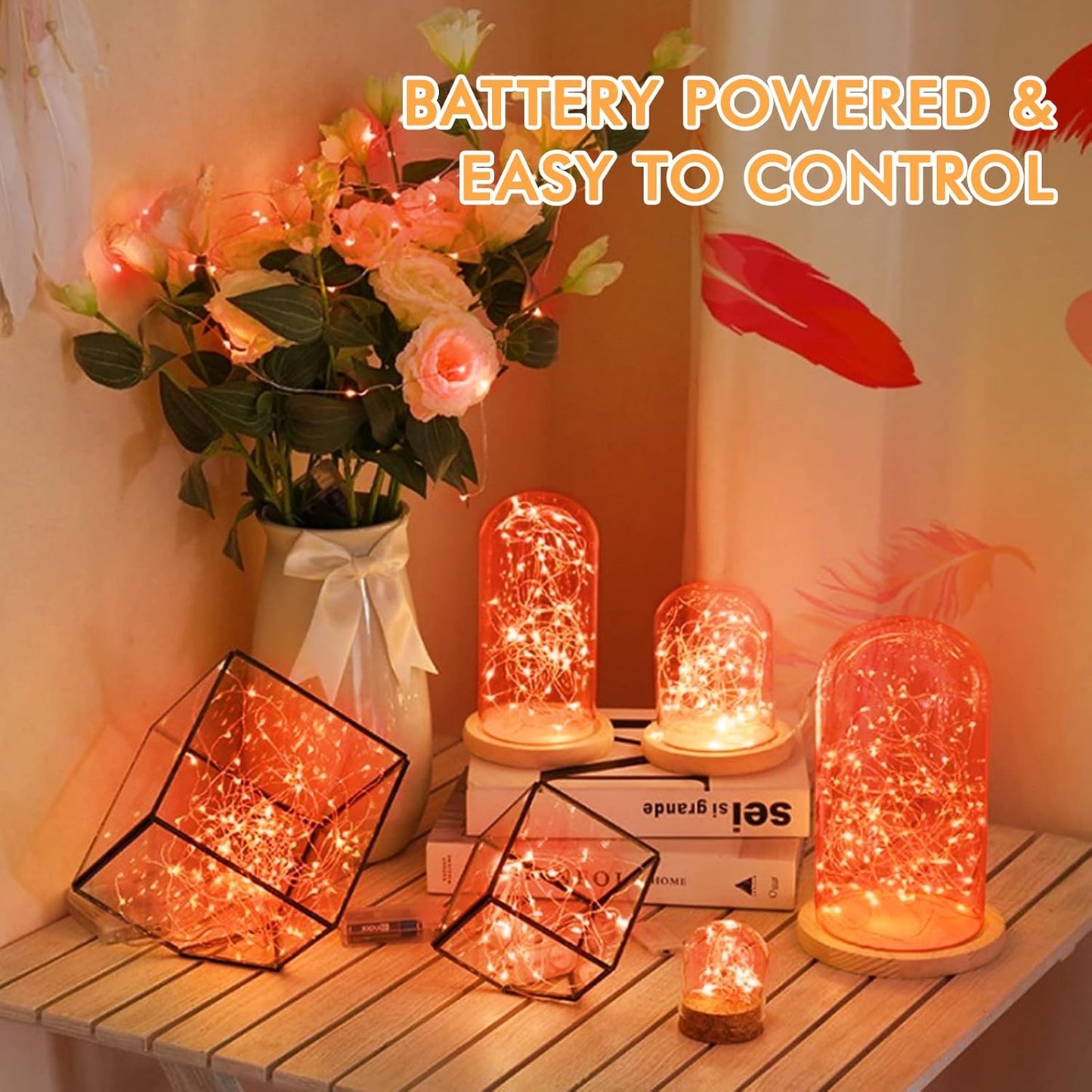 12 Pack Fairy Lights Battery Operated String Lights，7FT 20LED Waterproof Silver Wire Christmas Lights Outdoor,Firefly Mini Lights for Bedroom Party Birthday Wedding Home Decor