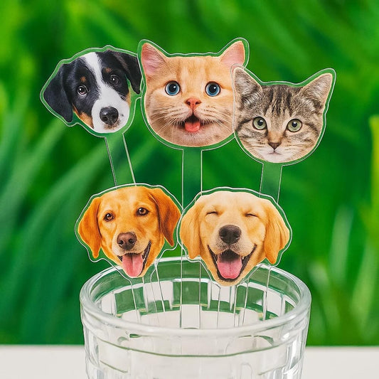 Personalized 50 pcs Wedding Pet Stir Sticks, Custom Double-Sided Dog Cat Stir Sticks, Wedding Acrylic Cocktail Drink Stirrer, Decor Birthday, Weddings, Retirement, Bachelorette Parties