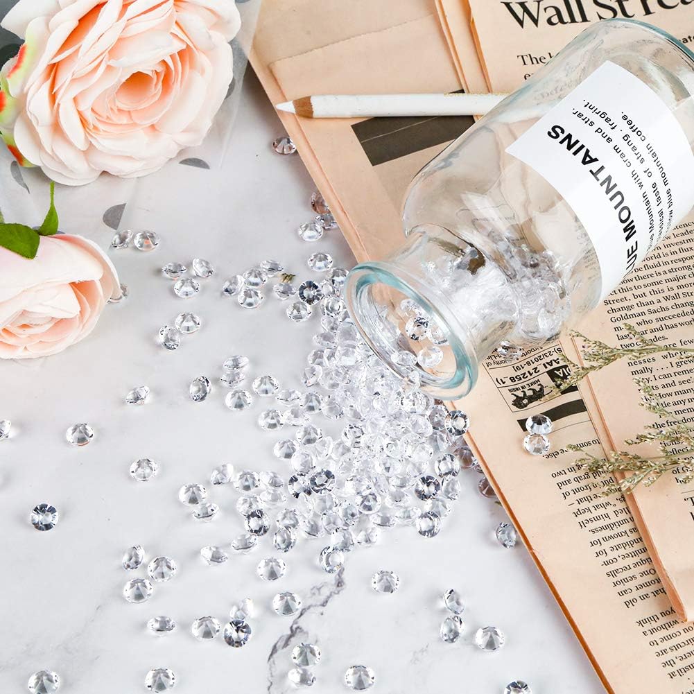 FUTUREPLUSX Fake Diamonds, 2000 PCS Mini Loose Diamonds Fake Crystals Rhinestones for Vase Fillers Wedding Bridal Shower Party Table Centerpiece Arts & Crafts Decor