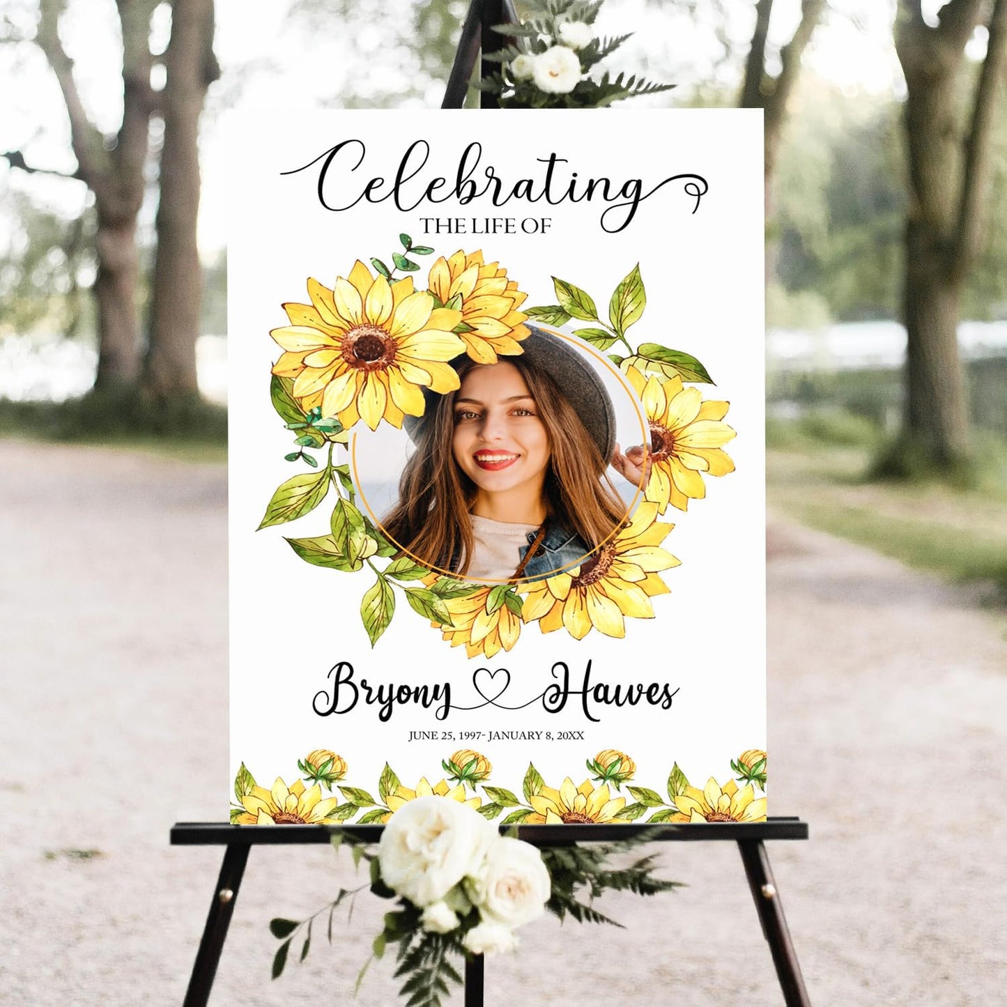 Memorial Sign Celebration of Life Template Funeral Welcome Sign Memorial Service Sign Celebration of Life Decorations Memorial Sign, Funeral program, Sunflower Funeral Décor