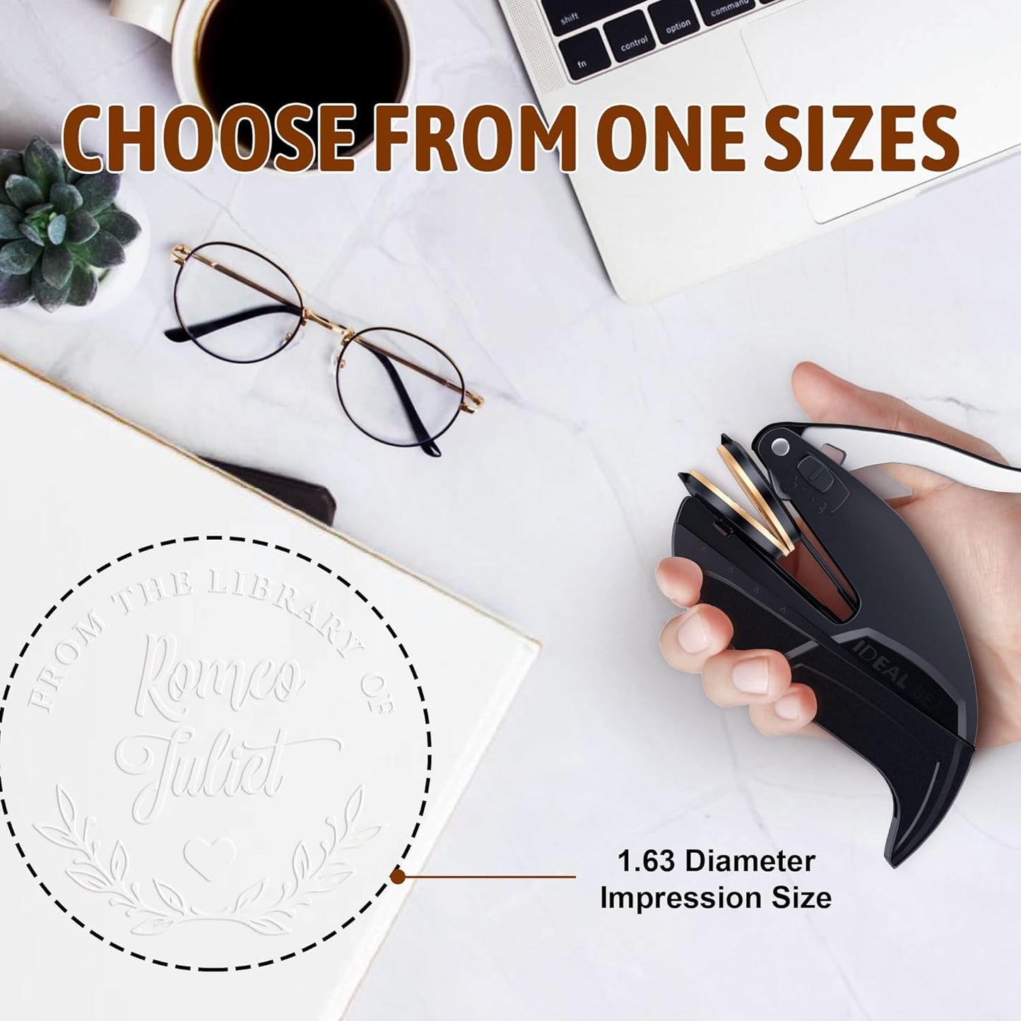 Book Embosser Personalized - Custom Library Embosser Stamp Gifts for Book Lovers, Readers, Teachers (Floral-06)