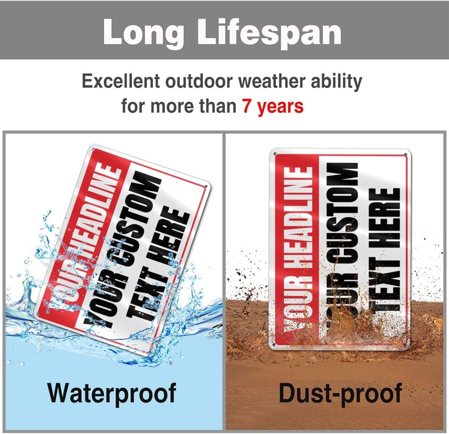 Custom Signs Outdoor Metal - 12 x 8 Personalized Entrance Garden Hazard Parking Signs for Business, Rust-Proof .040 Aluminum (Personalized Headline)