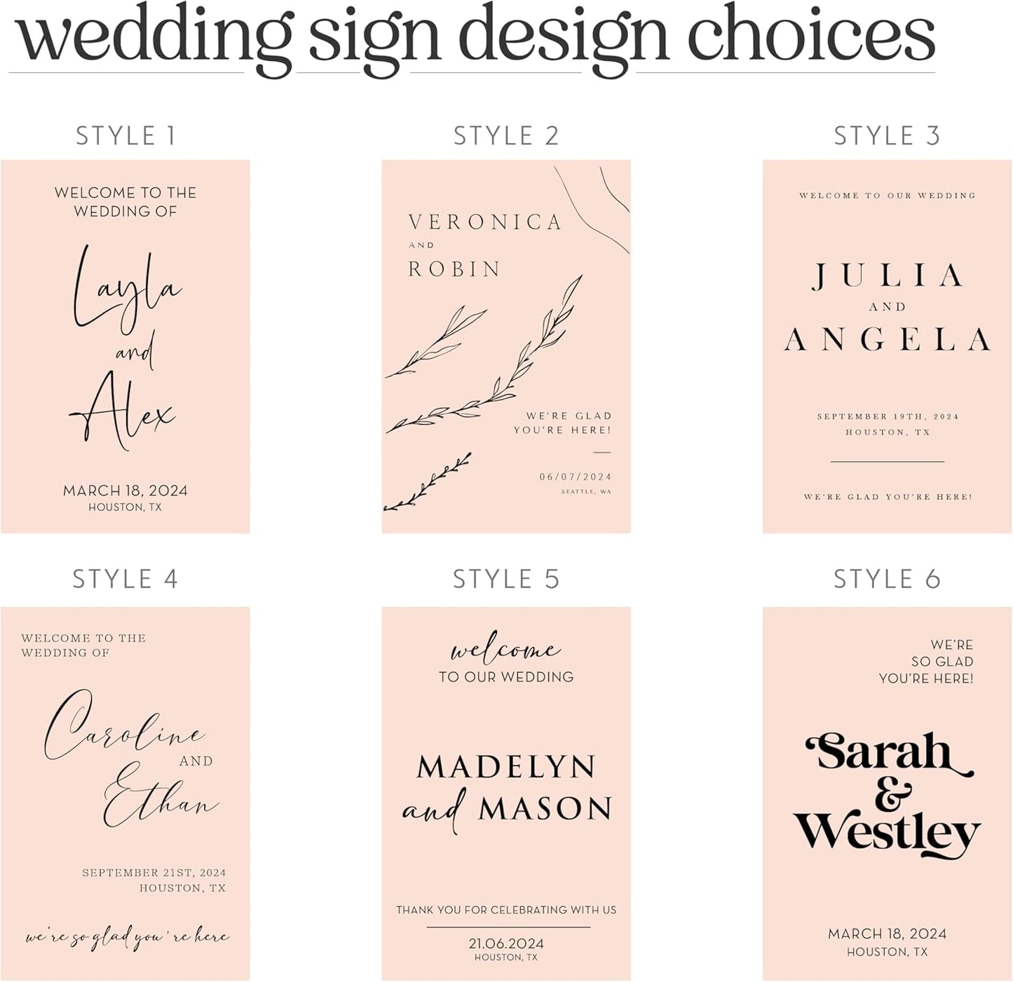 Personalized Wedding Welcome Sign, Customized White Acrylic Sign for Wedding, 3 Optional Sizes, 29 Design Colors - Wedding Plaque for Welcome Sign, Customizable Wedding Décor