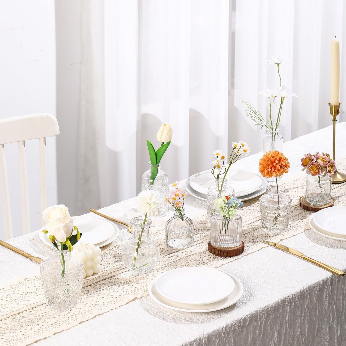 Bud Vases in Bulk 64, Glass Vases for Centerpieces, Small Vases for Flowers, Small Flower Vase for Centerpieces, Mini Vintage Vase, Clear Bud Vases for Wedding Table Decor