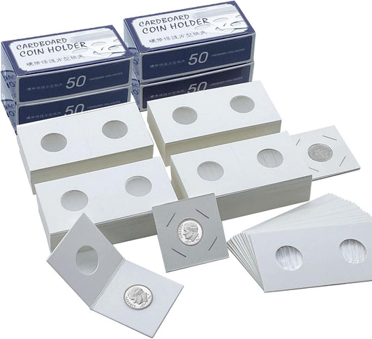 200 PCS Premium Cardboard Coin Flips 2 x 2 inch Coin Collection Supplies for Dime, Mylar Coin Flips Coin Holders for Collectors (Dime Coin Flips)