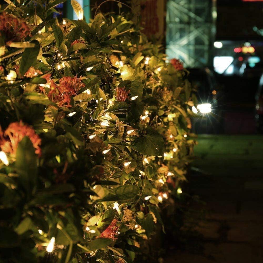 Outdoor String Lights Christmas Lights 50 LED Battery Operated String Lights Fairy Lights for Christmas Tree Wedding Wreath Party Home Garden Indoor, Waterproof, 18ft, Warm White, 2 Pack