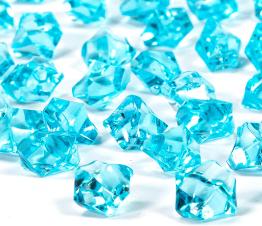 820 PCS Blue Fake Ice,0.43x0.55 Inch,1.1 lbs Acrylic Crystal Gemstones for Decoration, Photography, Vase Filling, and Parties,Non-Toxic and Reusable