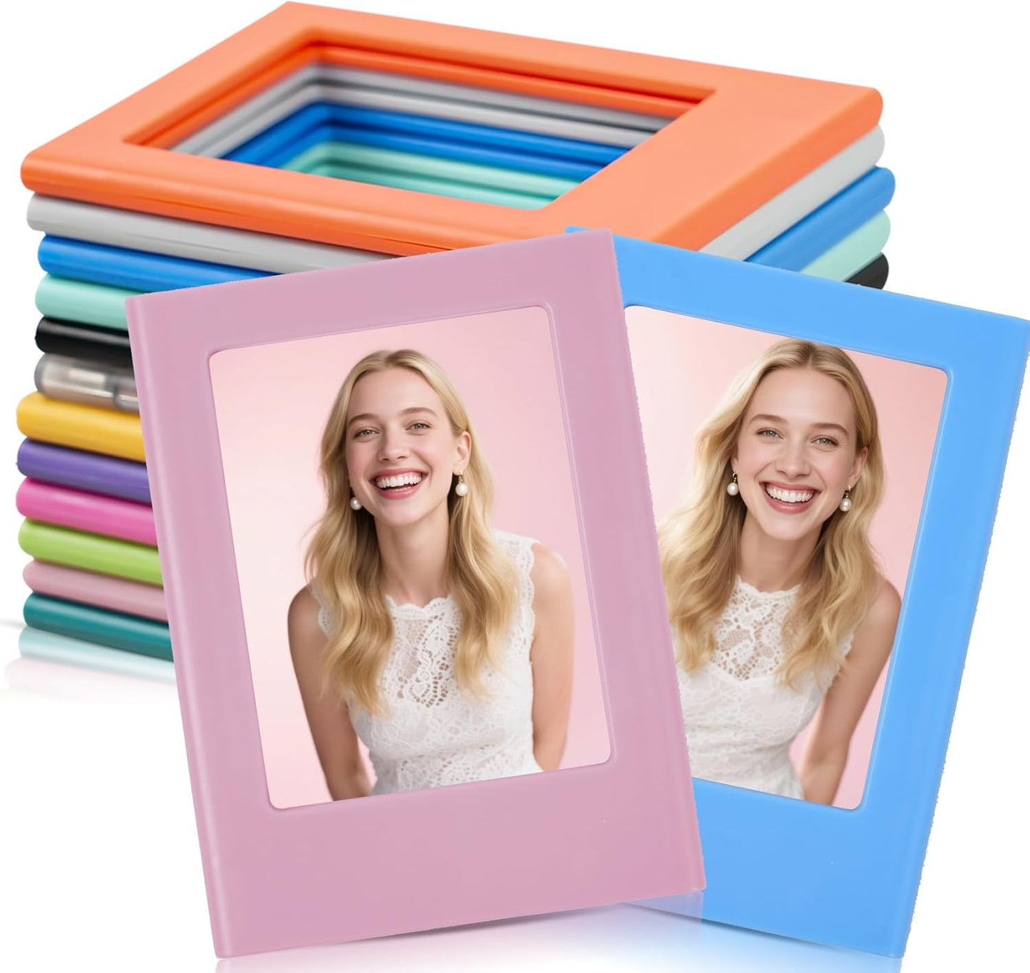 12 Packs Magnetic Picture Frame, Mini Picture Magnets 2x3 Picture Frame for Refrigerator,Wallet Size Magnetic Photo Frames,Magnetic Photo Frames for Refrigerator,School,Office(12 Colors)