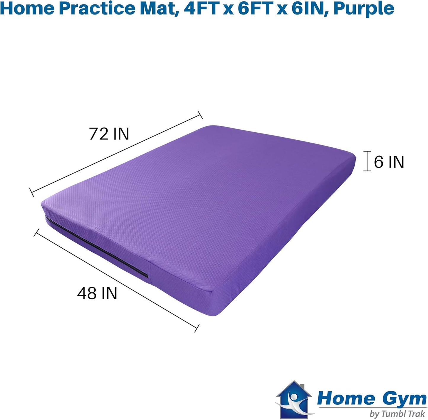 Tumbl Trak Home Practice Mat, 4 ft x 6 ft x 6 in, Soft Pillow Mat, Thick Gymnastics Landing Mat for Home