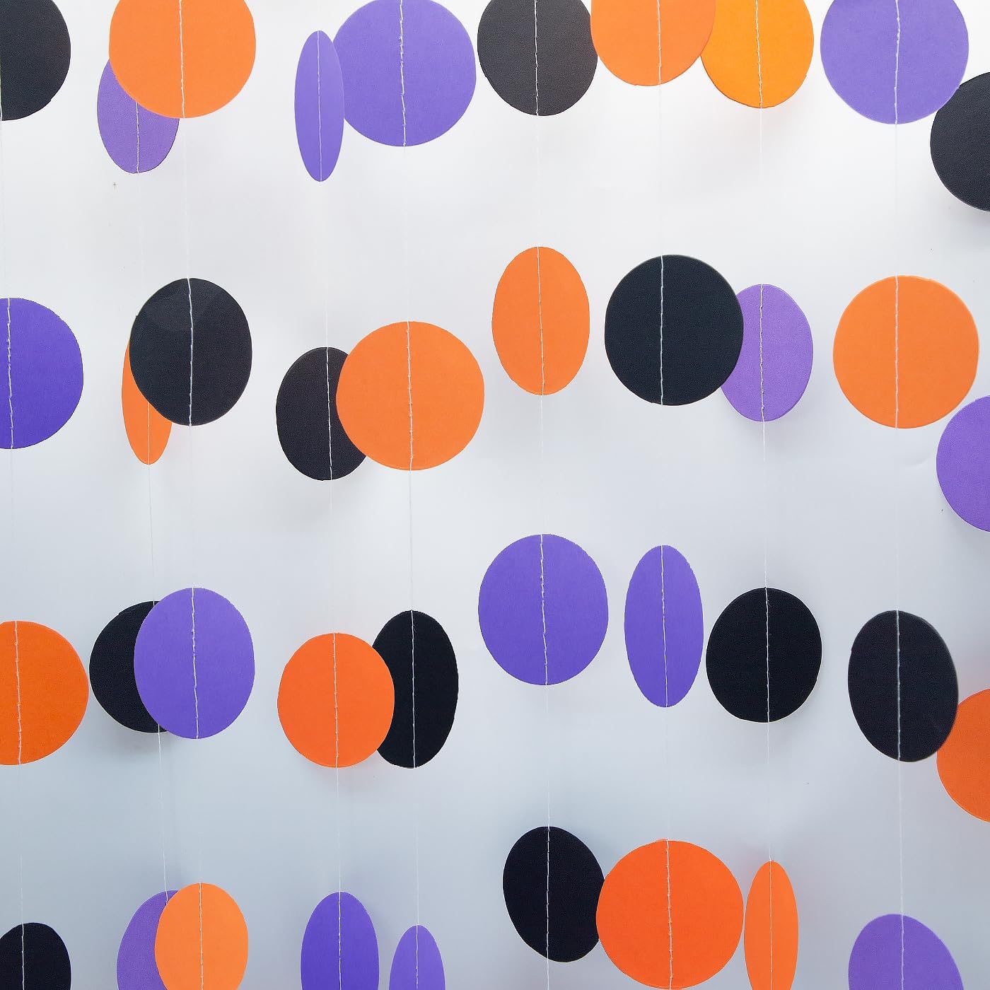 Black-Orange-Purple Halloween Party-Decorations - 52Ft Paper Garland Streamers Backdrop Graduation Wedding Birthday Banner Baby Shower Halloween Decorations Hanging Décor HongTongTong