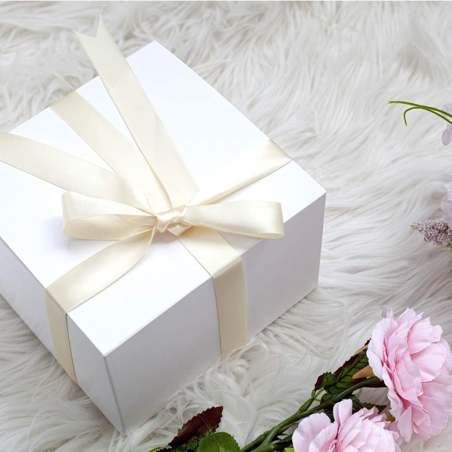 GEFTOL Gift Box 10 Pack 6 x 6 x 4 inches Fold Box Paper Gift Box Bridesmaids Proposal Box for Bridal Birthday Party Christmas（White）