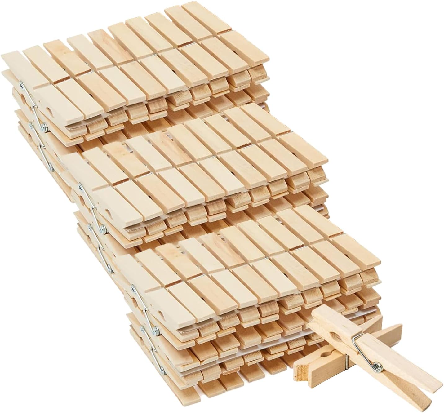 OBTANIM 100 Pack Wooden Clothespins 4 Inch Heavy Duty Clothes Clips for Hanging Clothes Art, Crafts, Photo Outdoor Pictures Displays