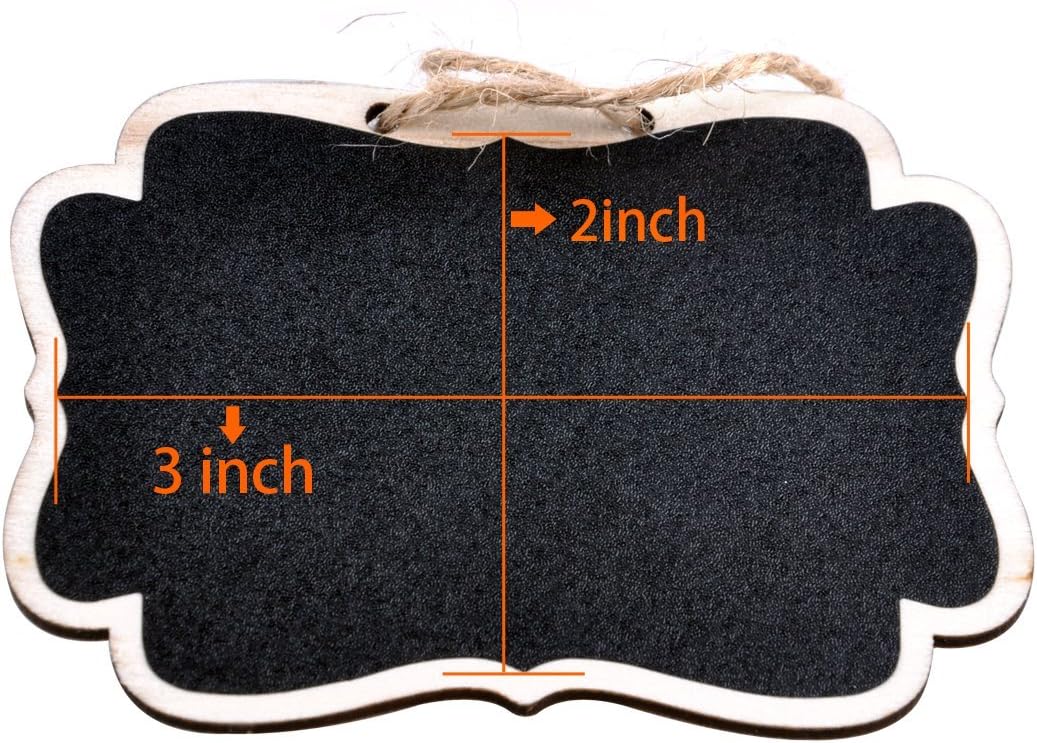 UCEC Mini Erasable Chalkboards, Double Sided Blackboard with Hanging String for Markers & Chalks, Message Board Signs, Food Labels, Wedding Parties, Pack of 12