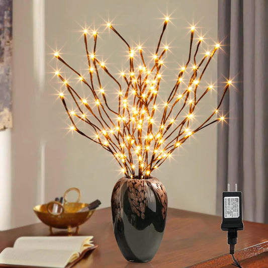 PEIDUO Lighted Willow Branches 30Inch 120 LED Twig Lights, 6PK Tree Branch Pathway Light for Holiday Xmas Decorations Indoor Outdoor Stake Lights