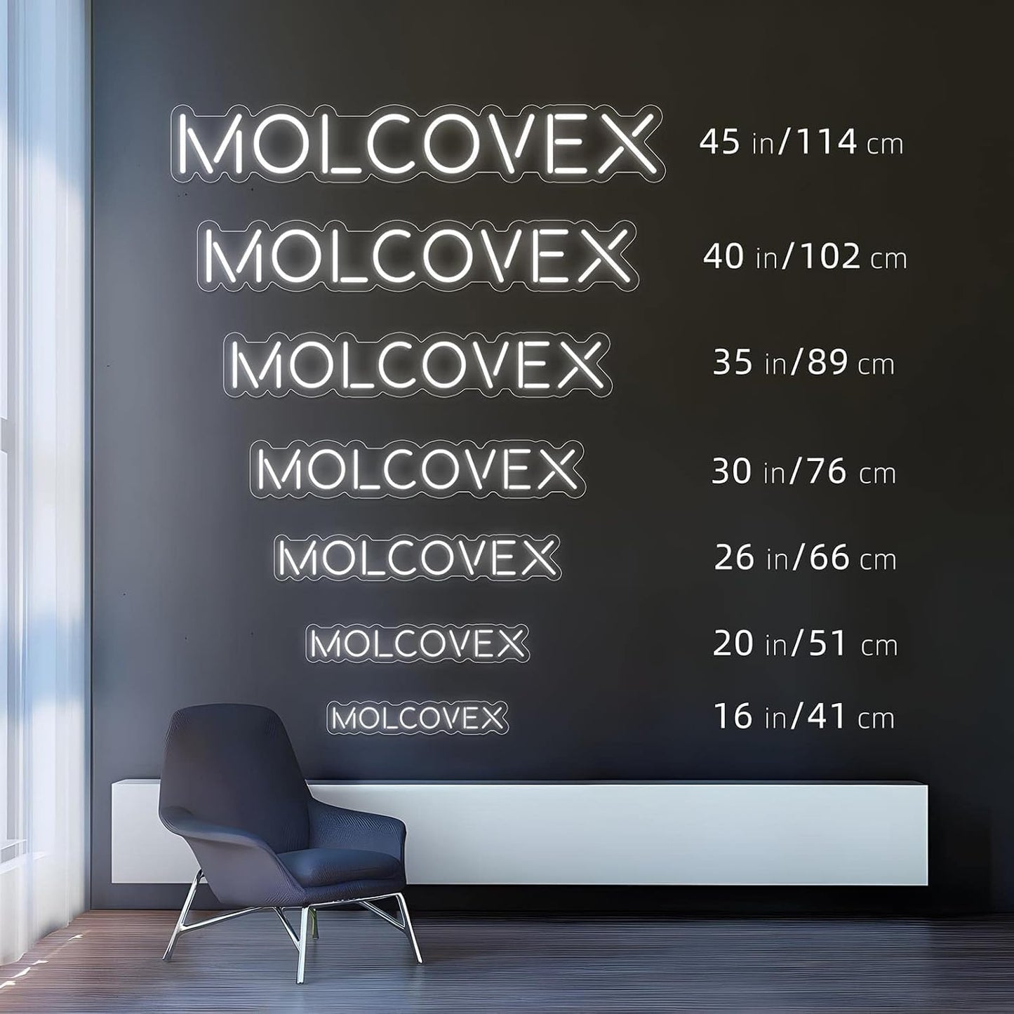 MOLCOVEX Custom Neon Signs – Personalized LED Neon Lights for Weddings, Customizable Neon Name Sign for Bedroom, Business Logos, Birthday Parties & Holiday Gifts