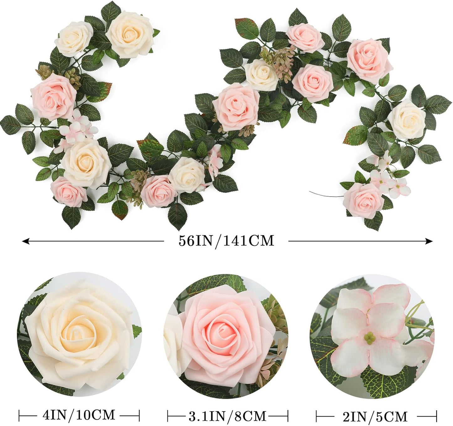 5FT Artificial Rose Flower Burgundy Fake Floral Garland for Wedding Ceremony Backdrop Arch Flowers Table Centerpieces Decorations