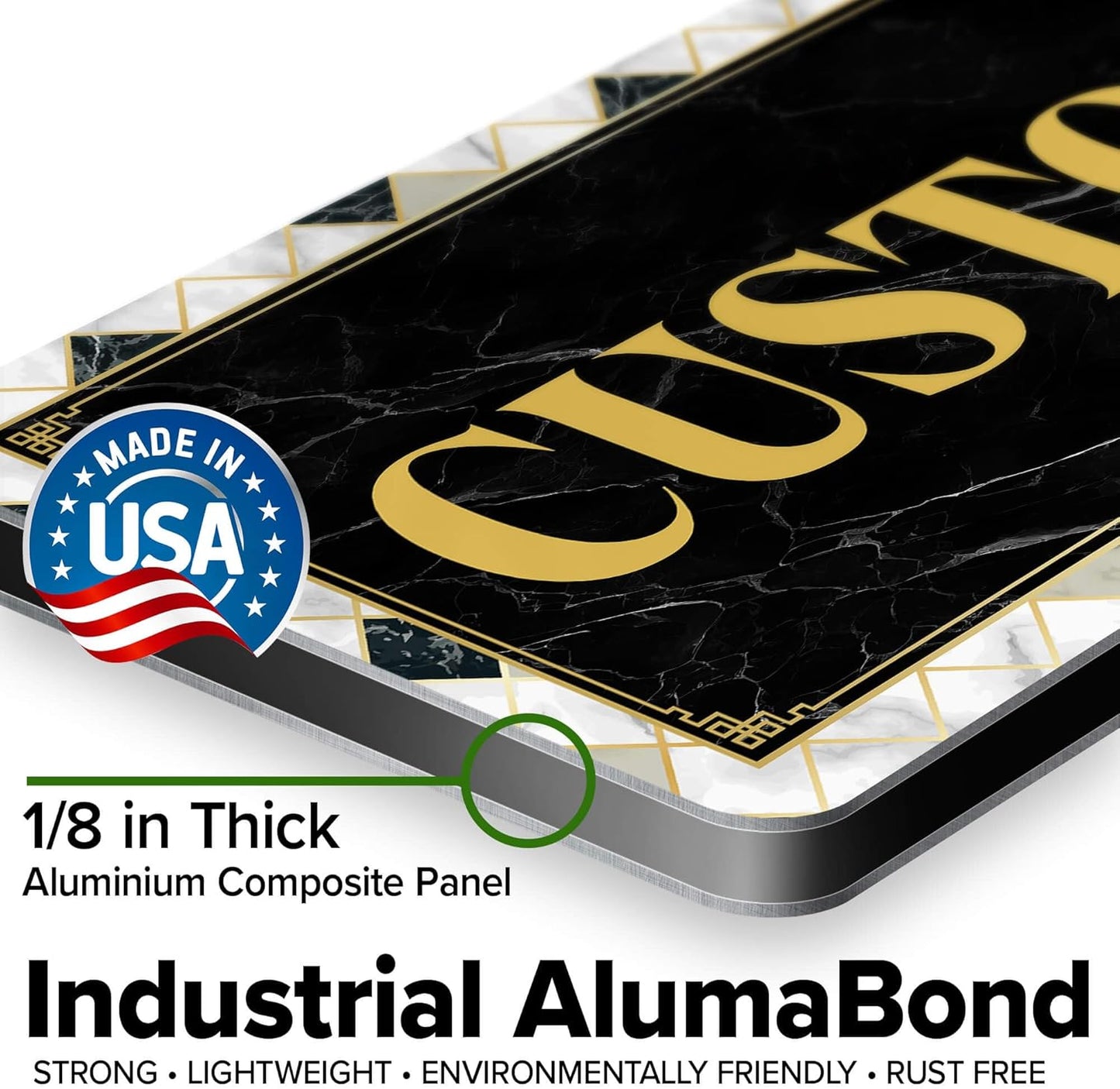 Custom Sign, Custom Street Sign, 11 Font Colors, 13 Font Styles, 4 Hole Options, 22 Sizes, 6x18 Inches, Rust Free DiBound, Fade Resistant, Made in USA by My Sign Center (Marble Tile)