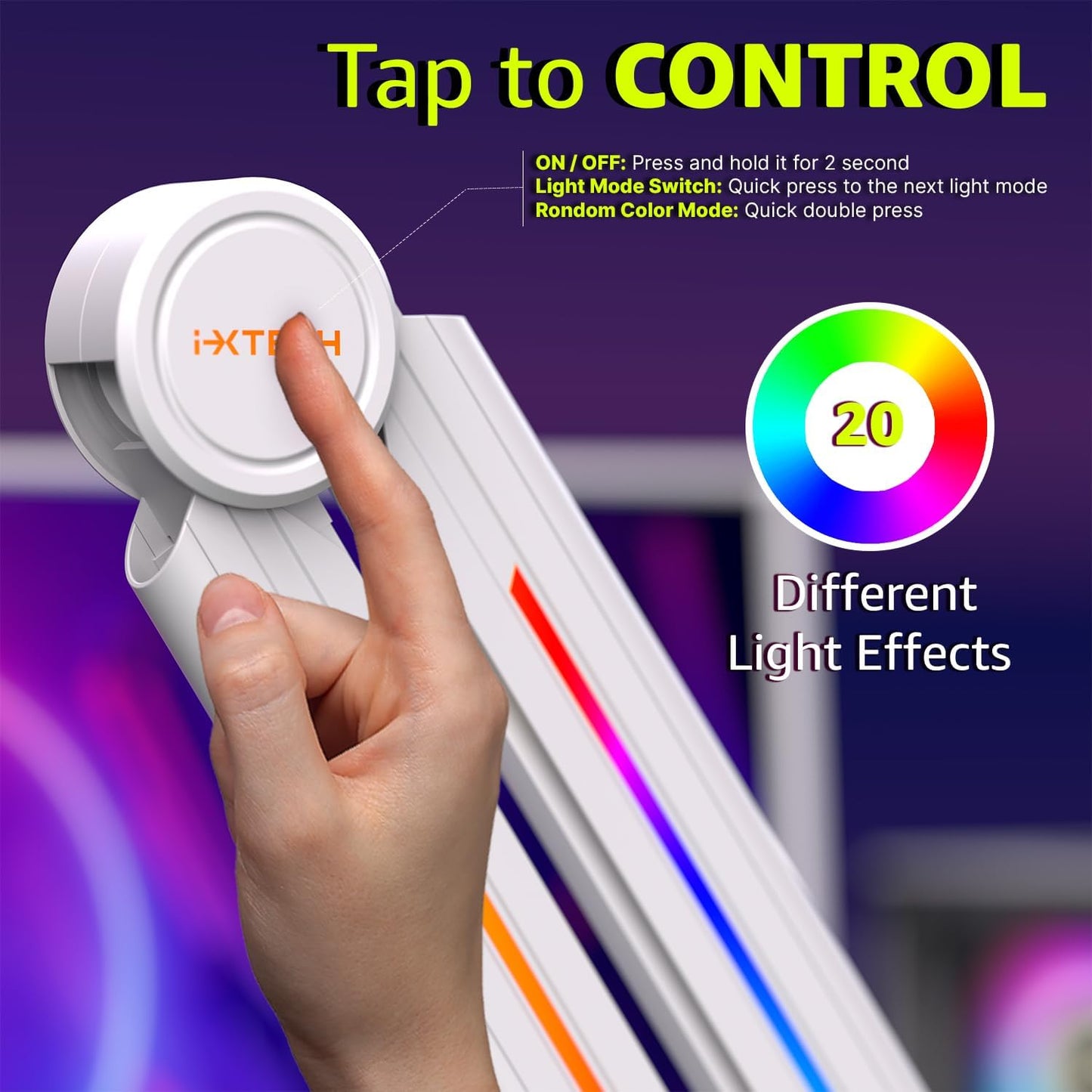 IXTECH RGB Mic Boom Arm High Profile, Overhead Boom Arm Microphone Stand Desk Mount, Adjustable Microphone Stand with Desk Mount, Mic Arm for Live Streaming Gaming Podcasting Recording.