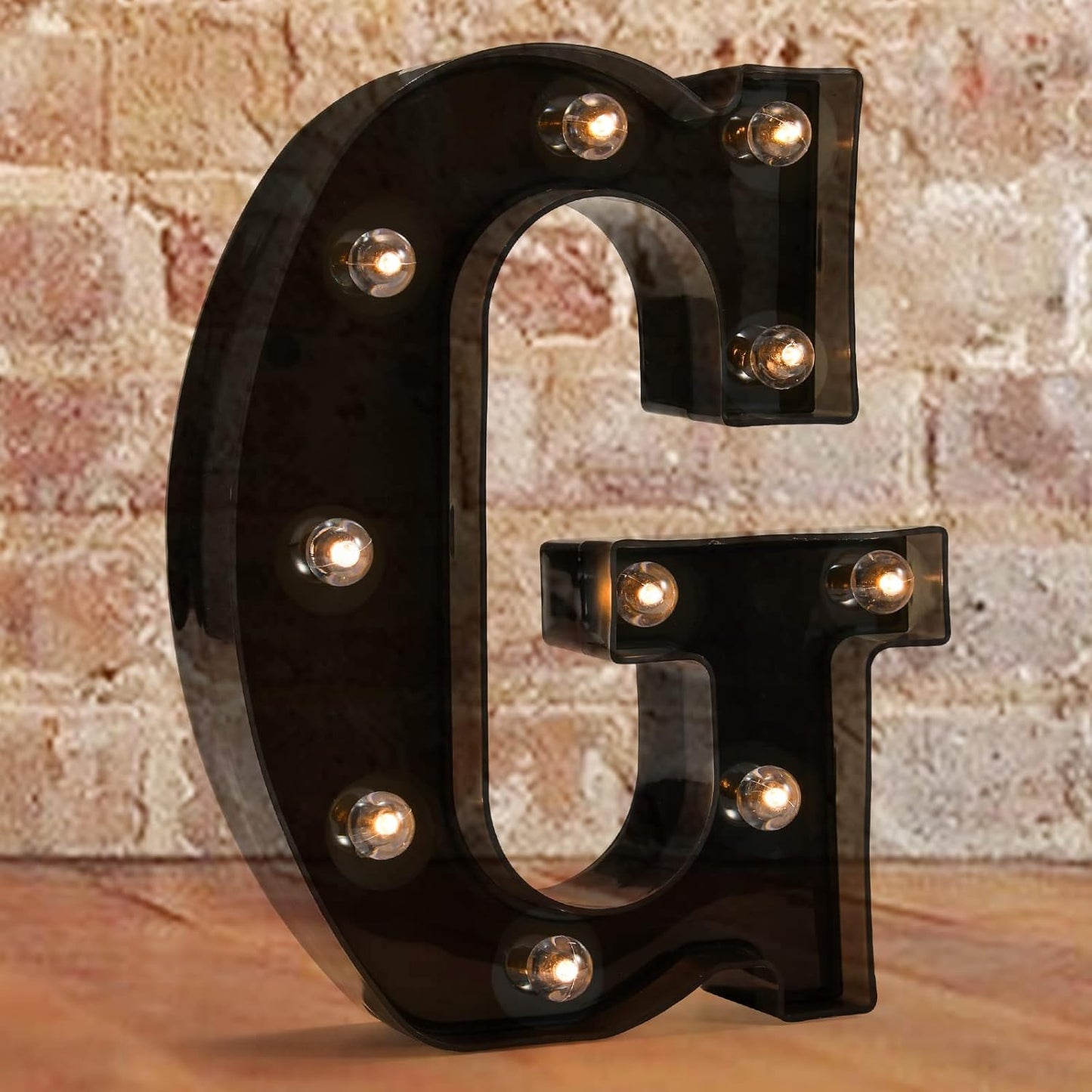 LED Illuminated Letter Marquee Sign - Alphabet Decorative Letters with Lights For Wedding Birthday Party Christmas Night Light Lamp Home Bar Decoration (G - Black)