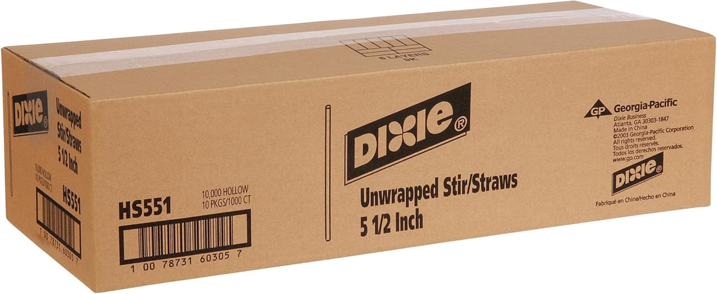 Dixie Plastic Coffee Stirrers, 10,000ct, 5.5" Disposable Drink Stir Sticks - Red/White