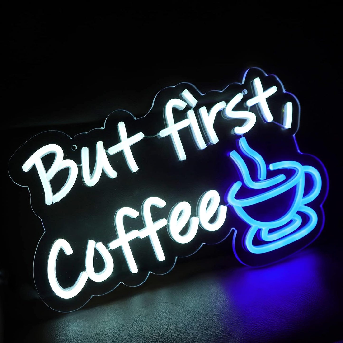 But First Coffee Neon Sign for Coffee Bar Pub Decor,Wall Art Decoration For Restaurant Living room,Led Light of Cafe,USB Power Supply With Metal Chain.