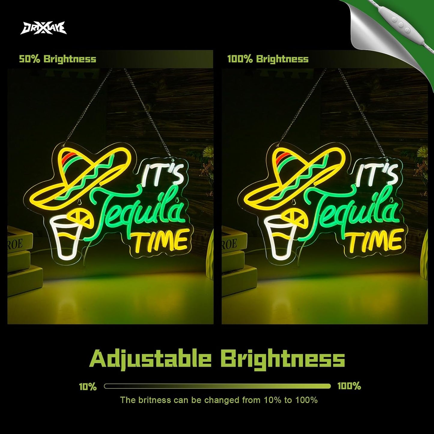 Tequila Neon Sign Mexican Tequila LED Neon Light USB Powered Dimmable Man Cave Cafe Bistro Club Party Beer Bar Restaurant Decor(16.3x11.2 Inch)