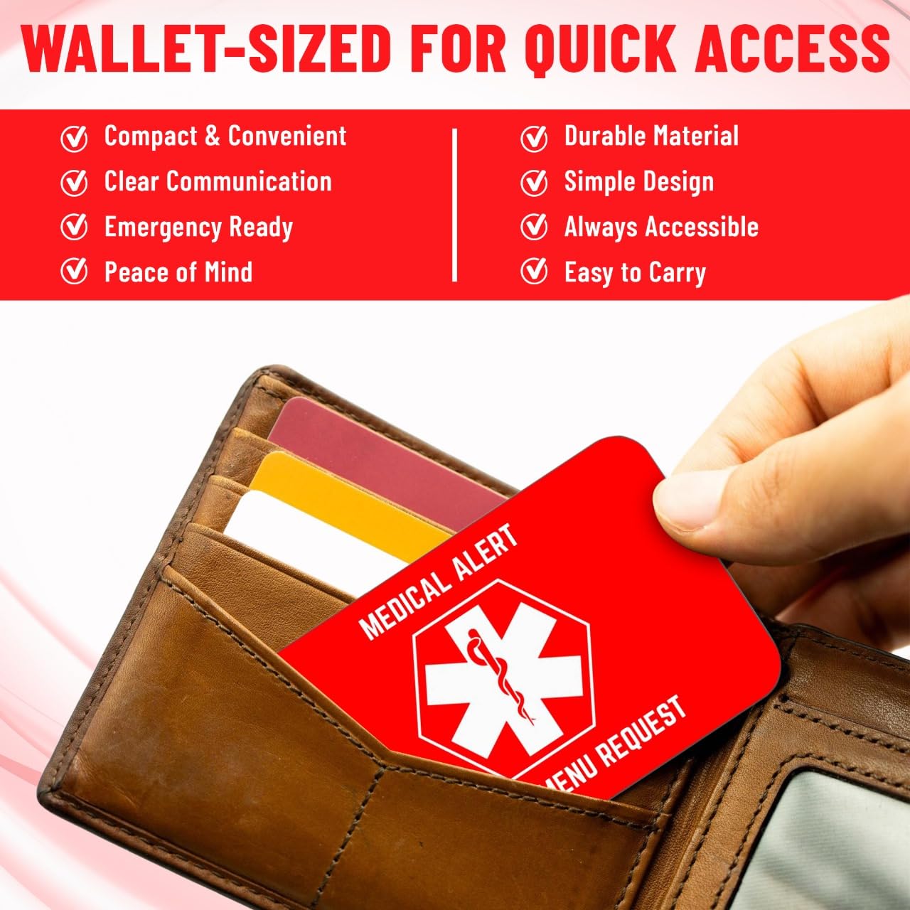 Bariatric Card for Restaurants, Special Menu Request Card, Portion Control Restaurant Request for Bariatric or Gastric Sleeve Patients, Wallet Sized, Set of 2 Cards (2, Red, 3.375in x 2.125in)