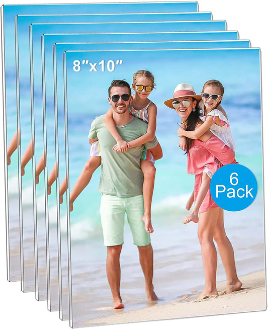 Magnetic Picture Frames for Refrigerator 8x10 Inch, Magnetic Photo Holders for Fridge, 6 Pack Acrylic Magnetic Picture Frame for Displaying Frames,Children Artworks