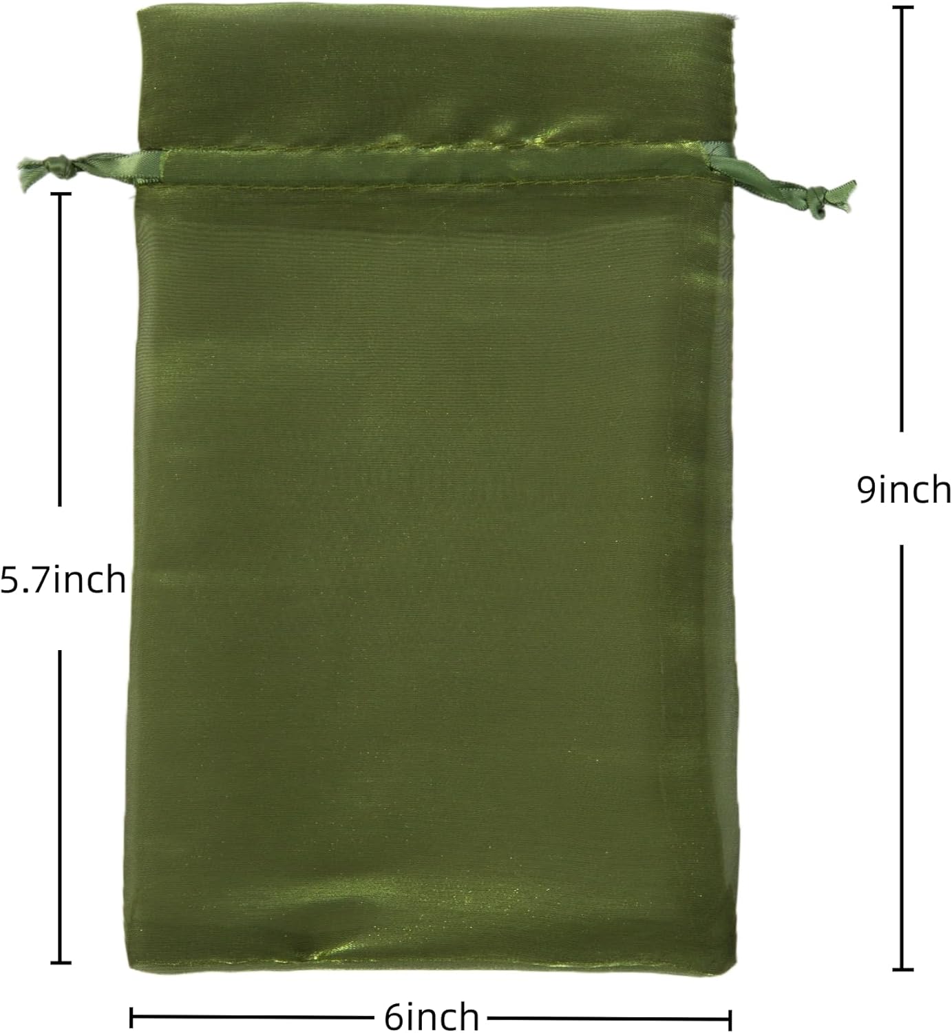 20 Pcs Moss Green Organza Bags 6X9 inch for Wedding Favors with Drawstring, Large Semi Sheer Mesh Gift Bags Jewelry Pouch for Candy Bridal Shower Party Favor Baby Shower Christmas