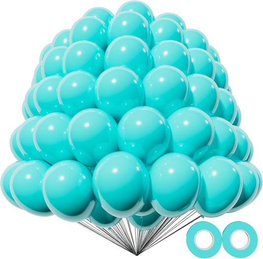 KAWKALSH 200pcs Teal Blue Balloons 5 Inch, Small Mini Latex Balloons for Party Birthday Baby Shower Anniversary Festival Arch Garland Decoration