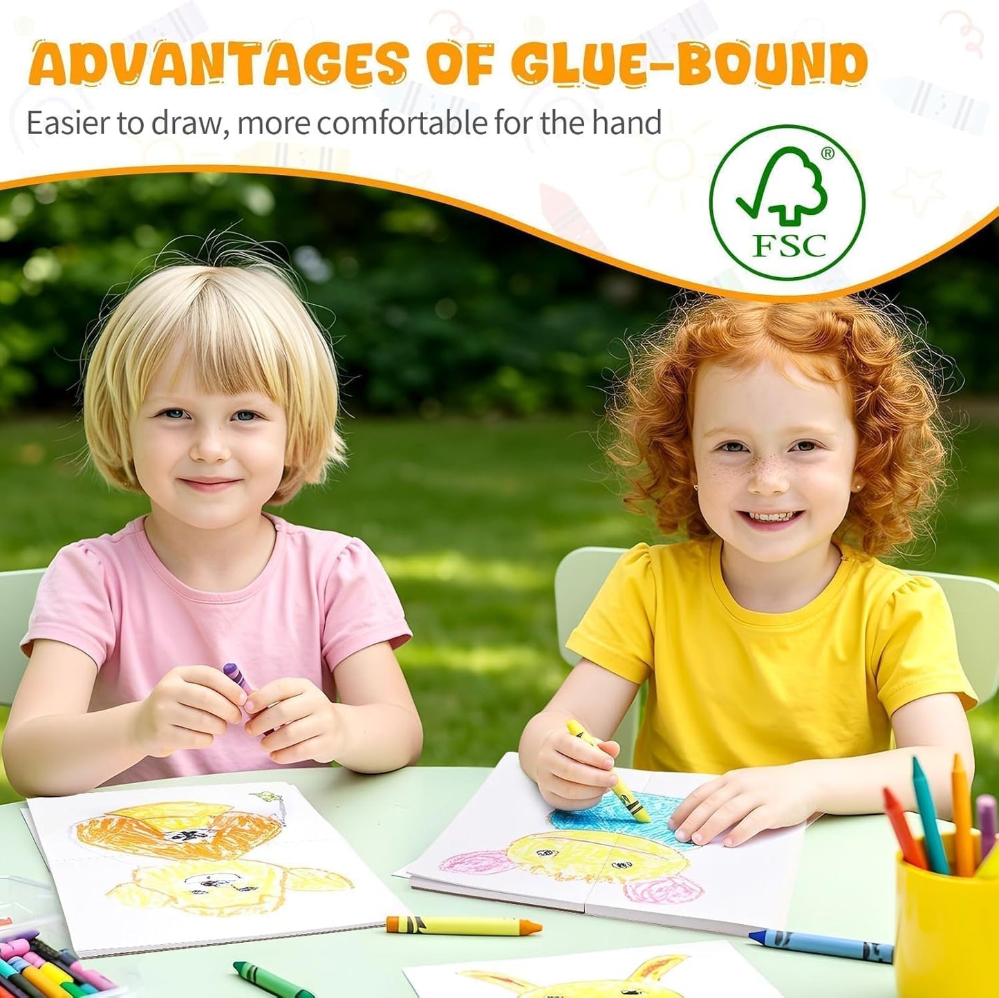 Umriox Drawing Pad for Kids, 6" x 9" Sketch Book, 2-Pack Sketch Pad (80 Sheets Each), 110gsm Acid-Free Drawing Paper, Glue-Bound Art Sketchbook for Kids' Classroom, Travel & School Art Supplies