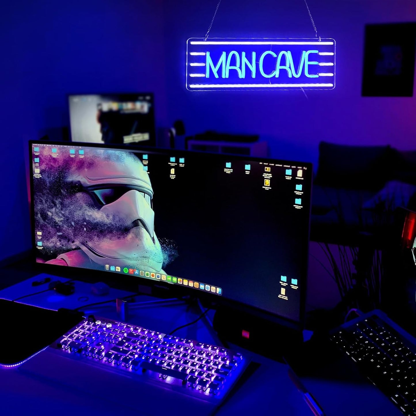 Man Cave Neon Sign, Neon Sign For Wall Decor, Art Led Light for Resturant Signage Shop Home Wall Decor Welcome Sign Bedroom Bar Hotel Shop Party(16.5 x 6.5 in)