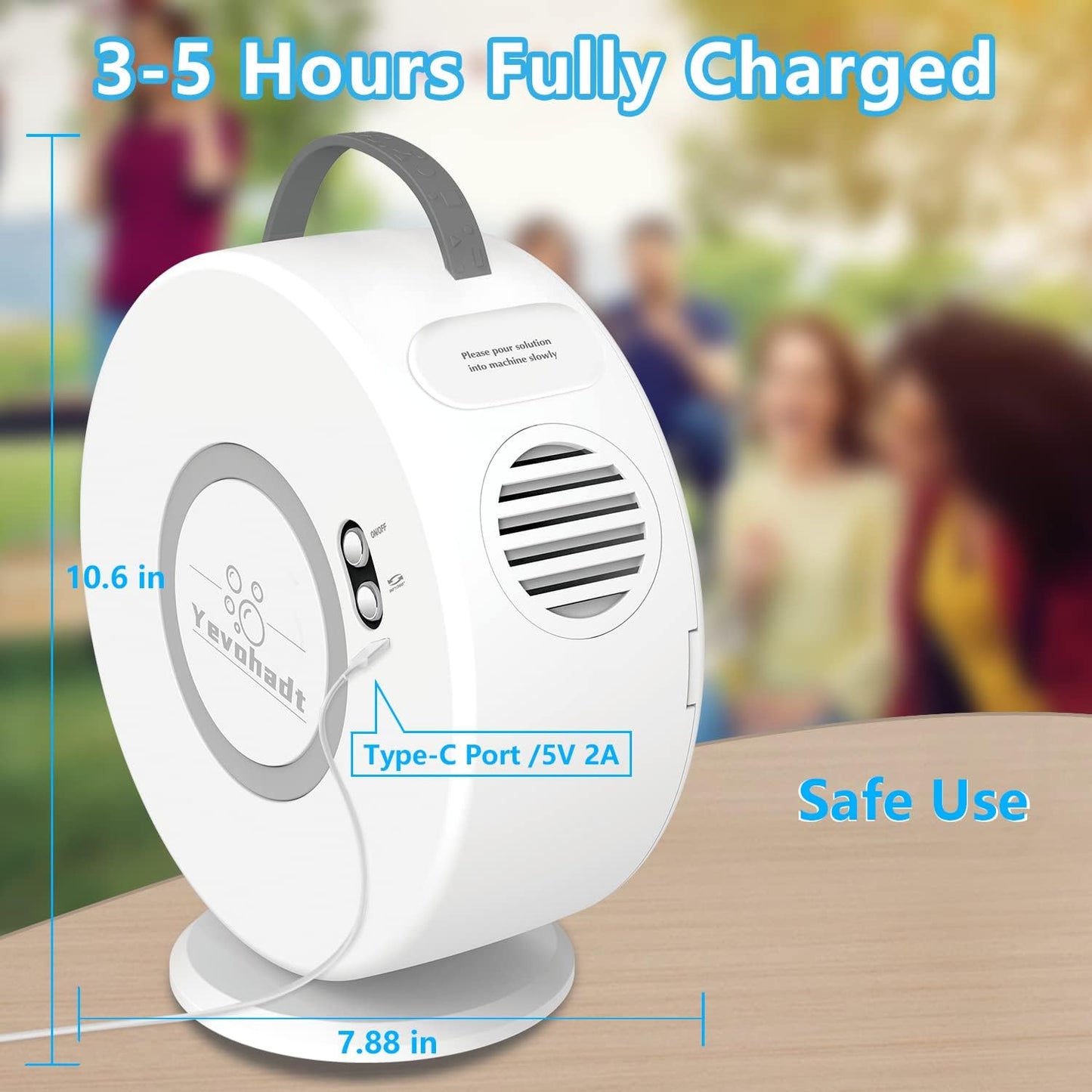 Bubble Machine for Kids Toddlers,Automatic Bubble Blower Rechargeable, 90° 360° Auto Rotatable Portable Bubble Maker Electric Bubbles Toy for 3 4 5 6 7 8 Year Old, Outdoor Wedding Party Gifts