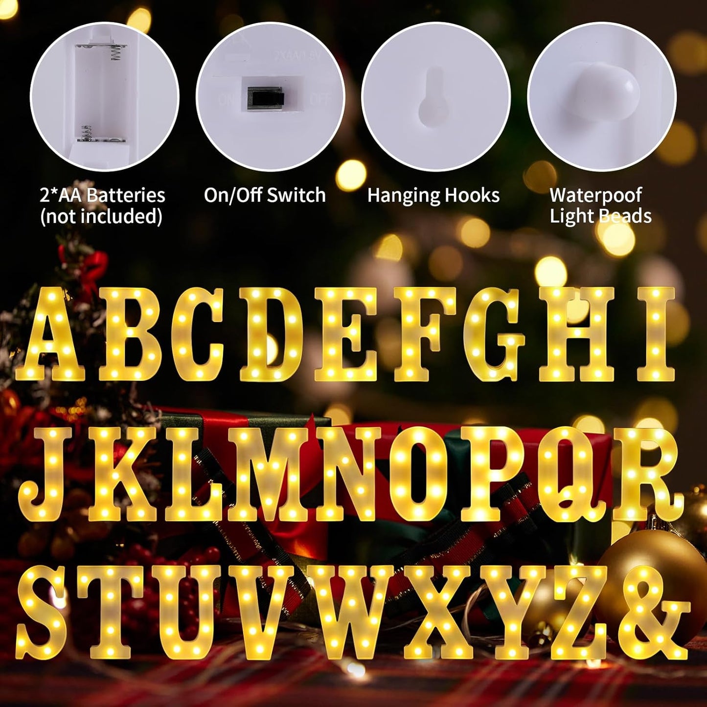 Light Up Letter H,LED Sign Marquee Letters 26 Alphabet for Party Birthday Name,Wedding,Christmas Decorations,Personalized Name Sign Letters for Centerpieces Table and Wall Decor