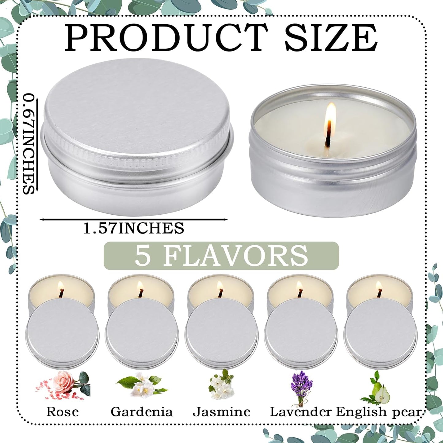 MTLEE 50 Pcs Wedding Scented Candles Gift Travel Tin Candle Aromatherapy Candle for Christmas Winter Baby Shower Favors Wedding Gifts(Romantic Flavor)