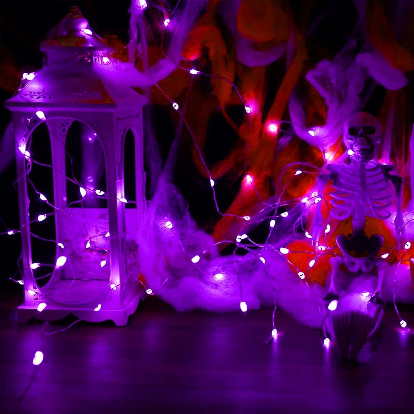 16 Pack 30 Led Fairy Lights Battery Operated String Lights 10 Feet Waterproof Twinkle Lights Mason Jar Purple