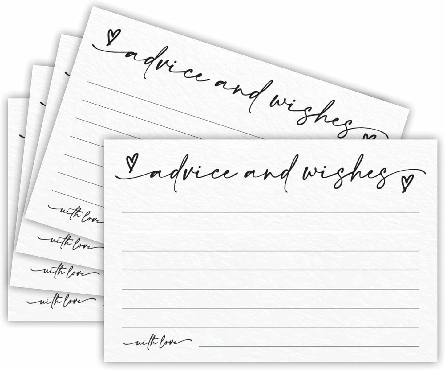 30 Advice & Wishes Cards - Minimalism White - Double Sided Fill-In Advice Cards For Bridal, Wedding, Graduate Party, Mr & Mrs, Retirement, Baby Shower, Party Favor & Supplies - A02