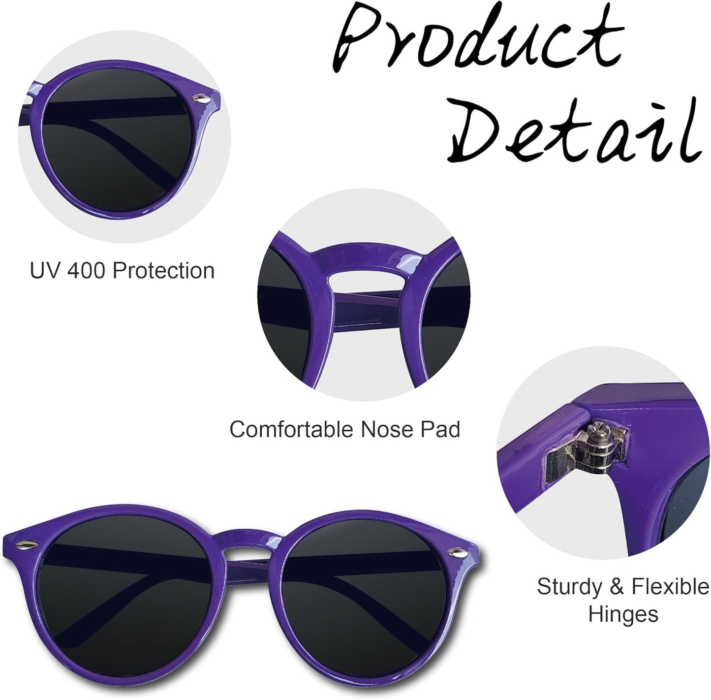 LADY&HOME Bachelorette Party Cat Eye Sunglasses - Bridesmaid & Bridal Shower Supplies, 10pcs Round Weddings Sunglasses