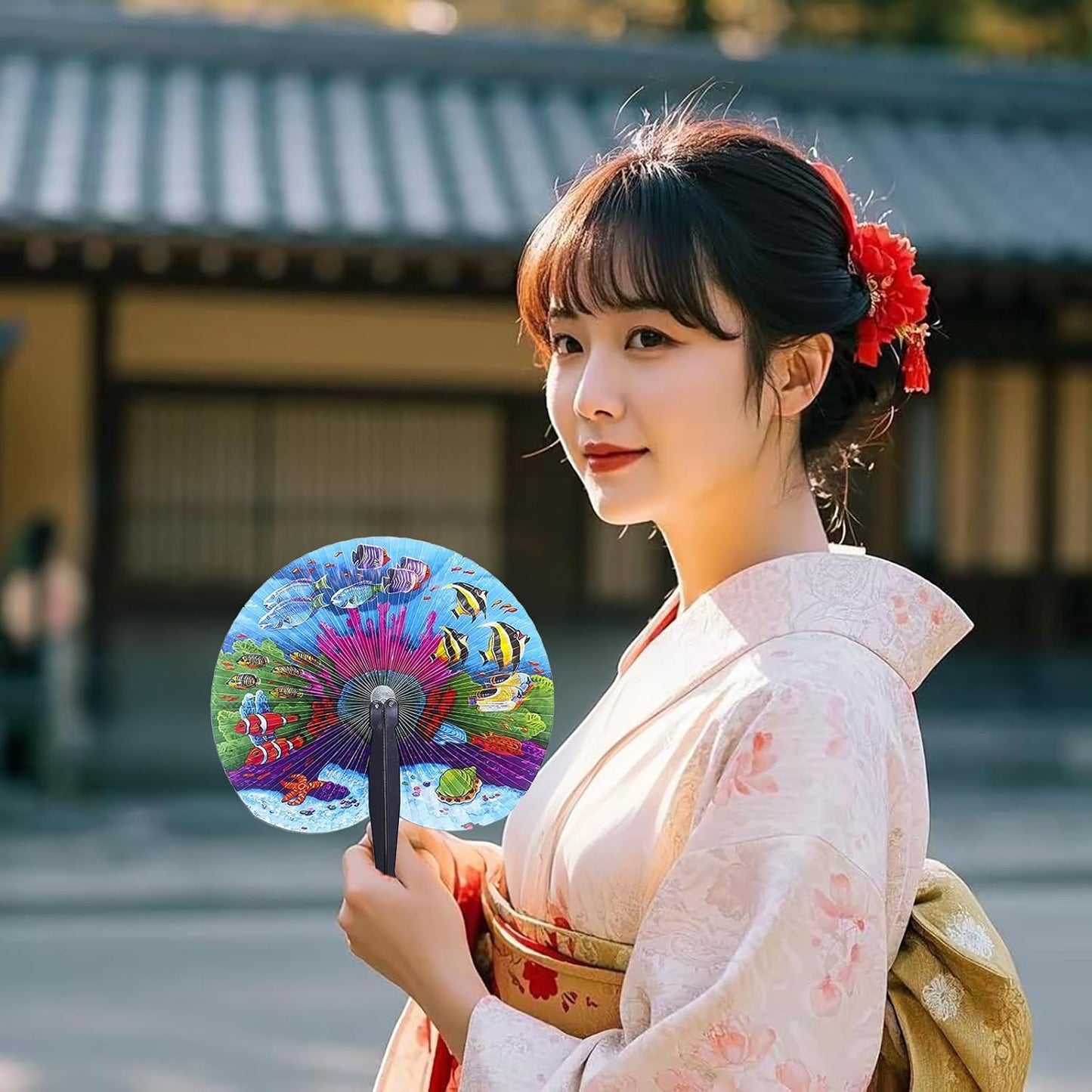 20 Pcs 10" Safari Print Animal Folding Paper Hand Fan Bulk for Gifts,Weddings,Festival,Birthday,Summer,Party Favors,School Cultural Shows