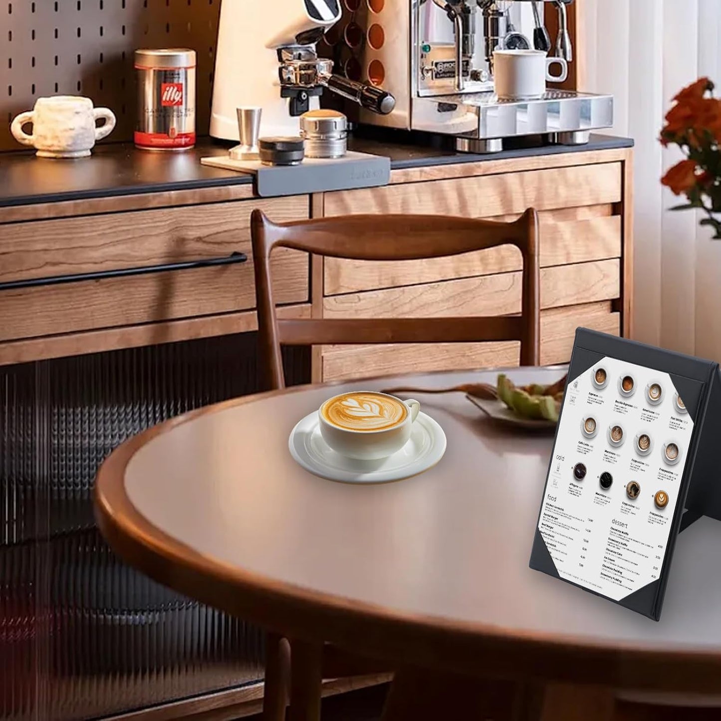 Menu Covers - Set of 10 Double-Sided Table Tent Cards for Restaurant, Dinner Party, and Bar Menus - Includes Bill Holder and Reserved Seating Signs - Easy to Clean and Foldable (10, 4"x6")