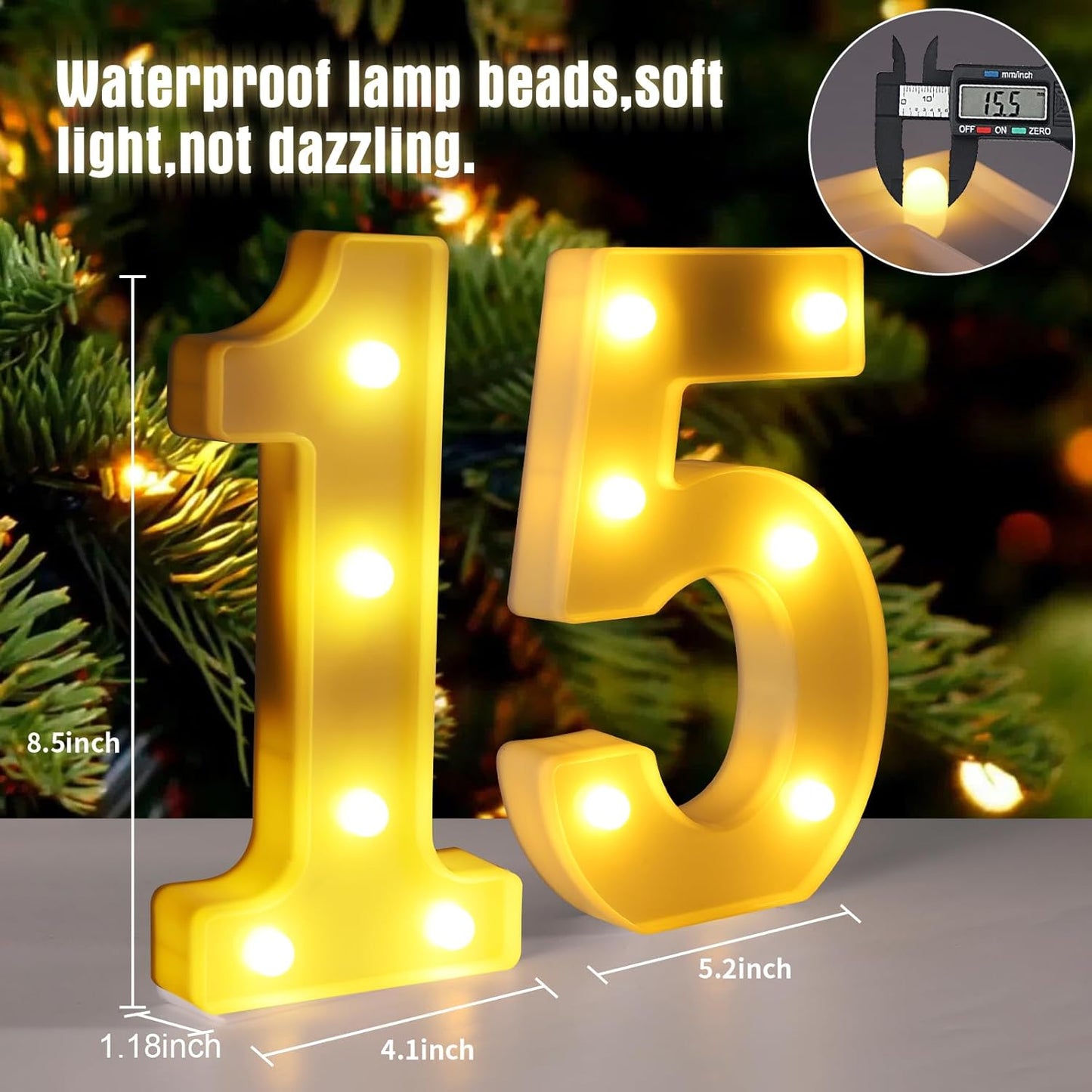 15th Birthday Decorations For Girls and Boys,15 Light Up Numbers Quinceanera Decorations,Numero 15 Decoracion Para Quinceanera,Centros De Mesa De 15 Anos,Arreglos De Mesa Para 15 Anos
