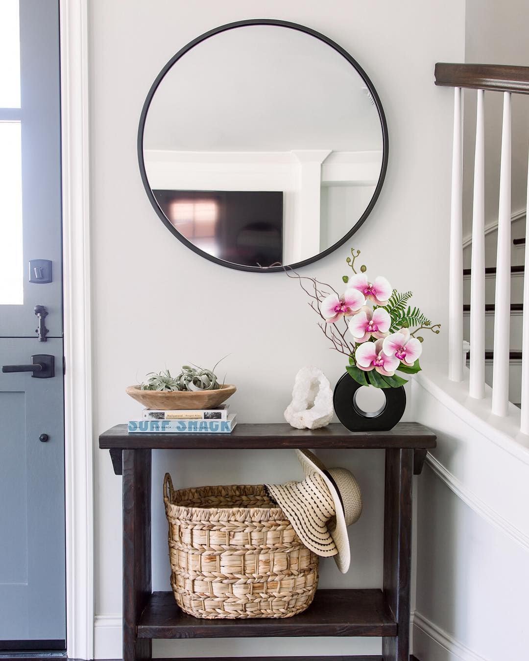 Briful Pink Orchid Fake Flowers with Vase, 16.1'' Artificial Orchid Silk Flowers Faux Orchid Arrangement for Home Office Dining Room Table Centerpiece Modern Decoration